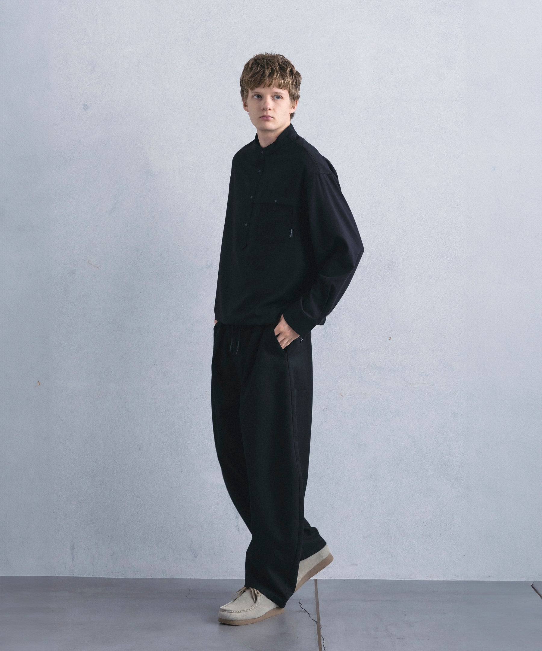 【1月中旬お届け予約商品】PULLOVER BAND COLLAR SHIRT プルオーバーバンドカラーシャツ