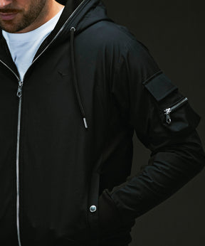 PLUS COLLABO. LUXURIOUS ZIP BIKER HOODIE プラス コラボ ラグジュアリー ジップ バイカー フーディー WINDSTOPPER プロダクト by GORE-TEX LABS /ウィンドストッパー/ゴアテックス
