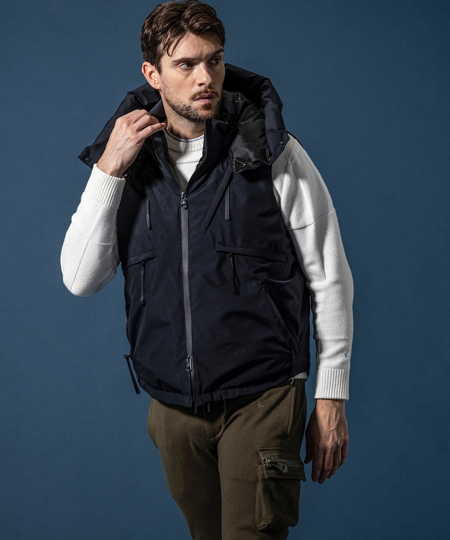 【MENS】GTX DOWN VEST ダウンベスト / WINDSTOPPER(R) プロダクト by GORE-TEX LABS /ウィンドストッパー/ゴアテックス/1PIU1UGUALE3 RELAX × +phenix(ウノピゥウノウグァーレトレ リラックス)
