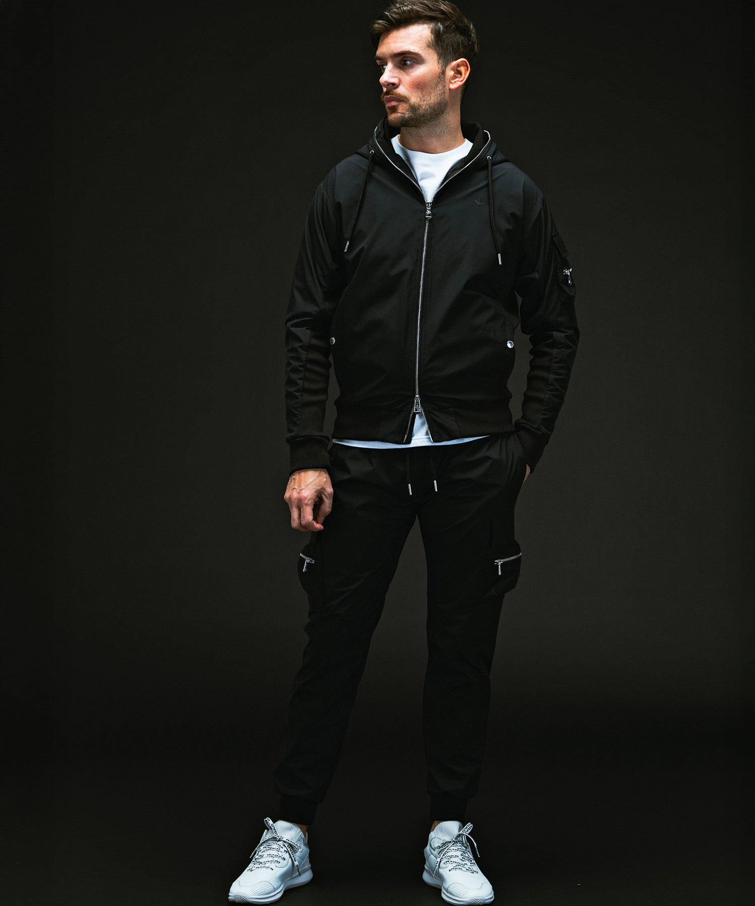 PLUS COLLABO. LUXURIOUS ZIP BIKER HOODIE プラス コラボ ラグジュアリー ジップ バイカー フーディー WINDSTOPPER プロダクト by GORE-TEX LABS /ウィンドストッパー/ゴアテックス