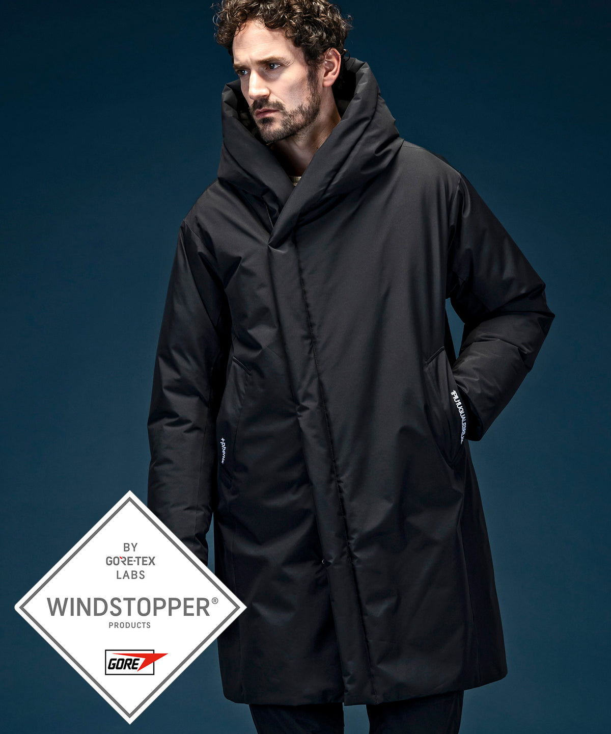 【10月中旬お届け】【MENS】GTX WRAP DOWN COAT ラップダウンコート / WINDSTOPPER(R) プロダクト by GORE-TEX LABS /ウィンドストッパー/ゴアテックス/1PIU1UGUALE3 RELAX × +phenix(ウノピゥウノウグァーレトレ リラックス)