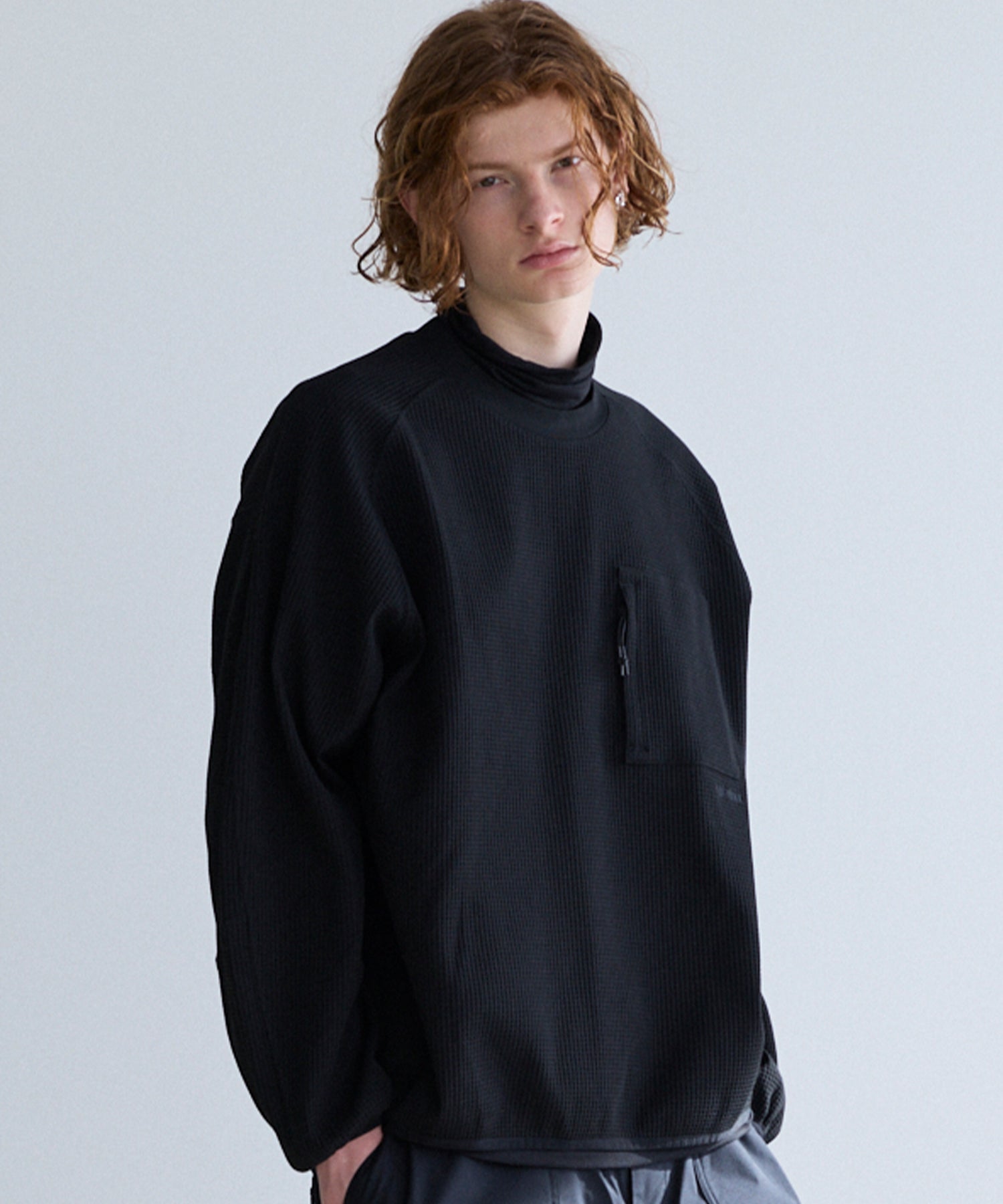 WAFFLE SCULPTED LONG SLEEVE TEE