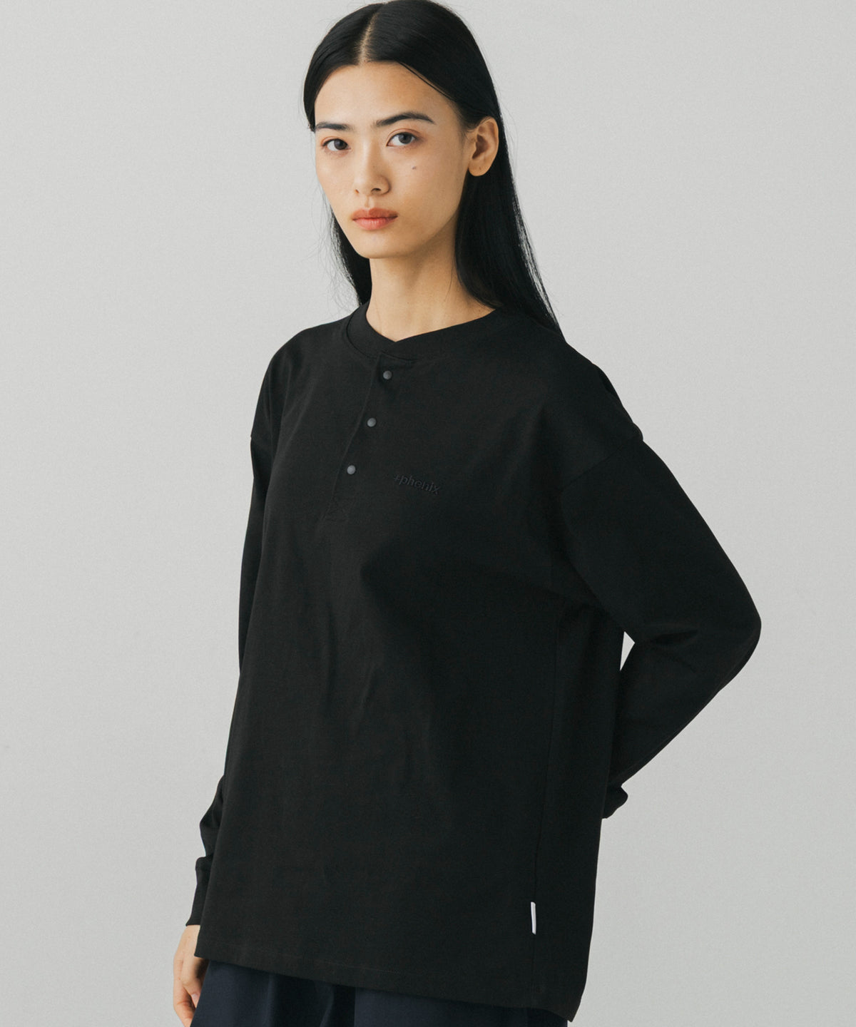 HENLEY NECK SNAP LONG SLEEVE TEE / ヘンリーネック スナップボタン ロングスリーブTシャツ