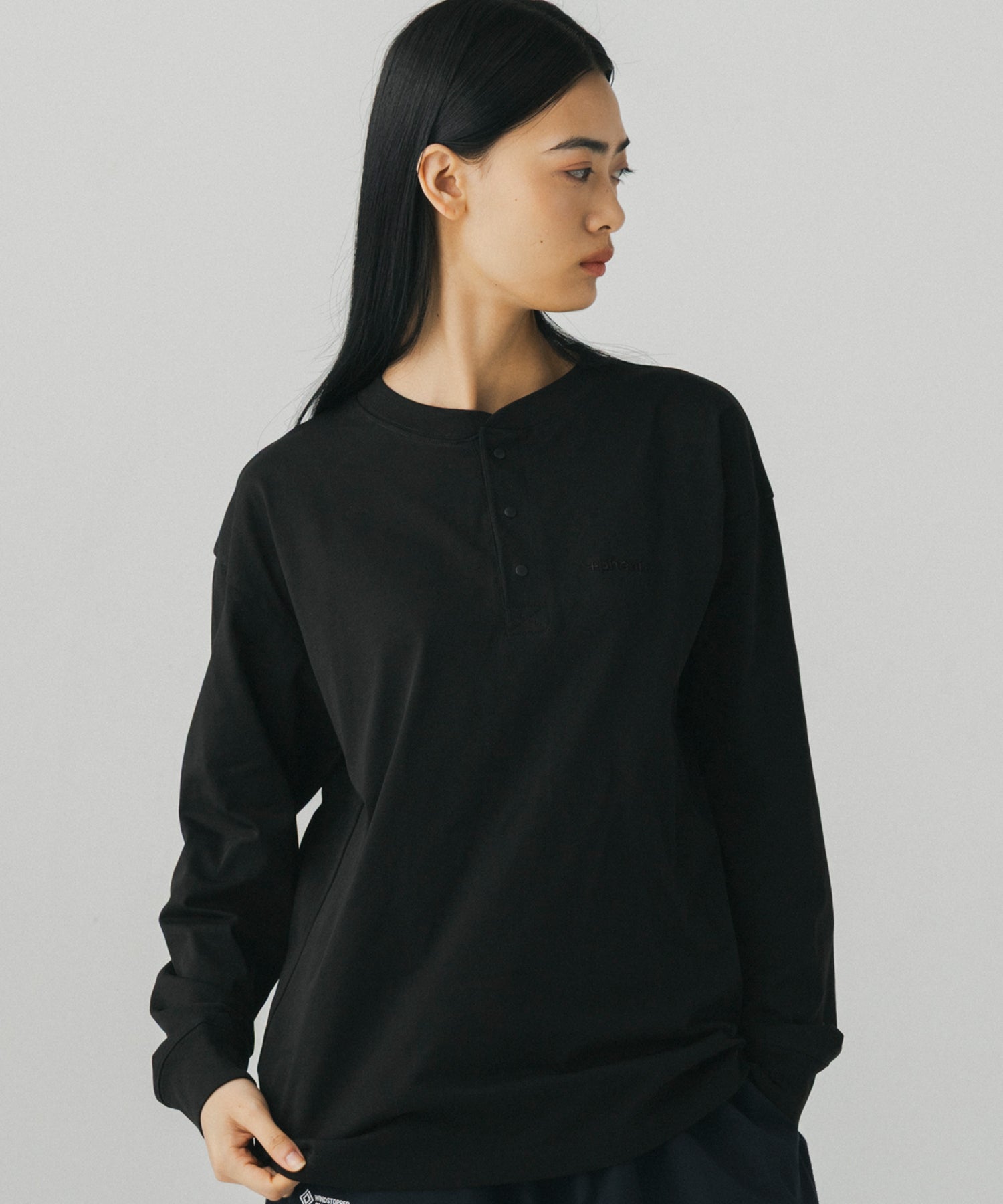 HENLEY NECK SNAP LONG SLEEVE TEE / ヘンリーネック スナップボタン ロングスリーブTシャツ