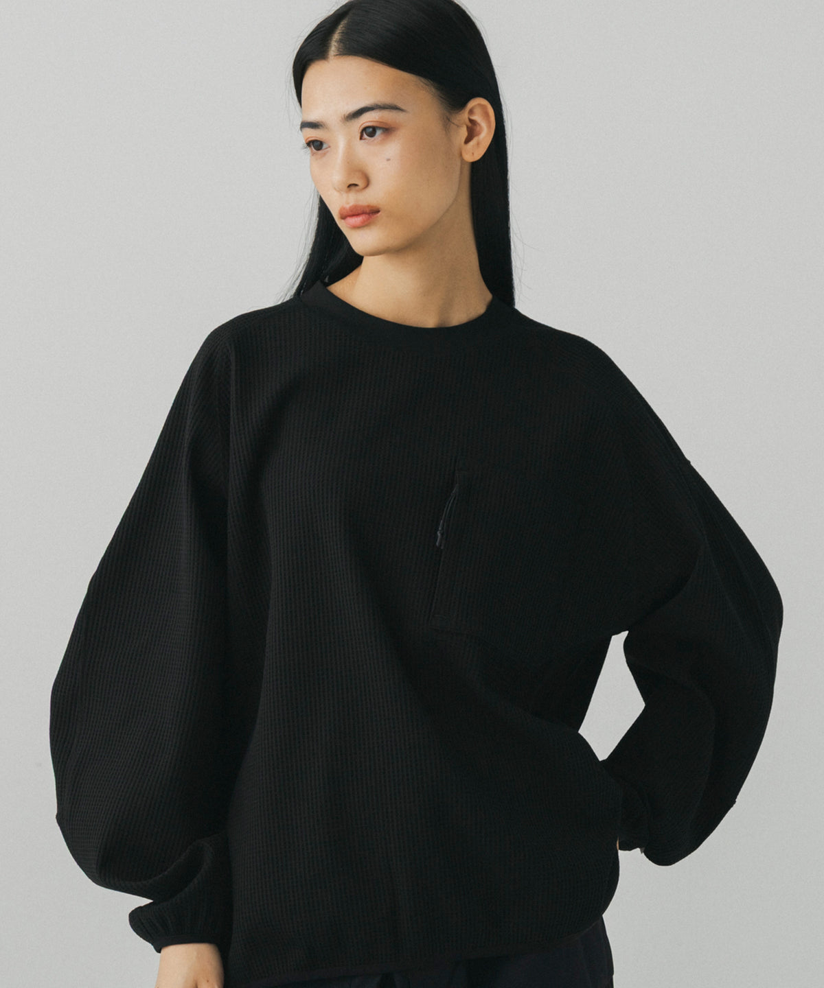 WAFFLE SCULPTED LONG SLEEVE TEE / ワッフルスカルプテッド ロングスリーブTシャツ