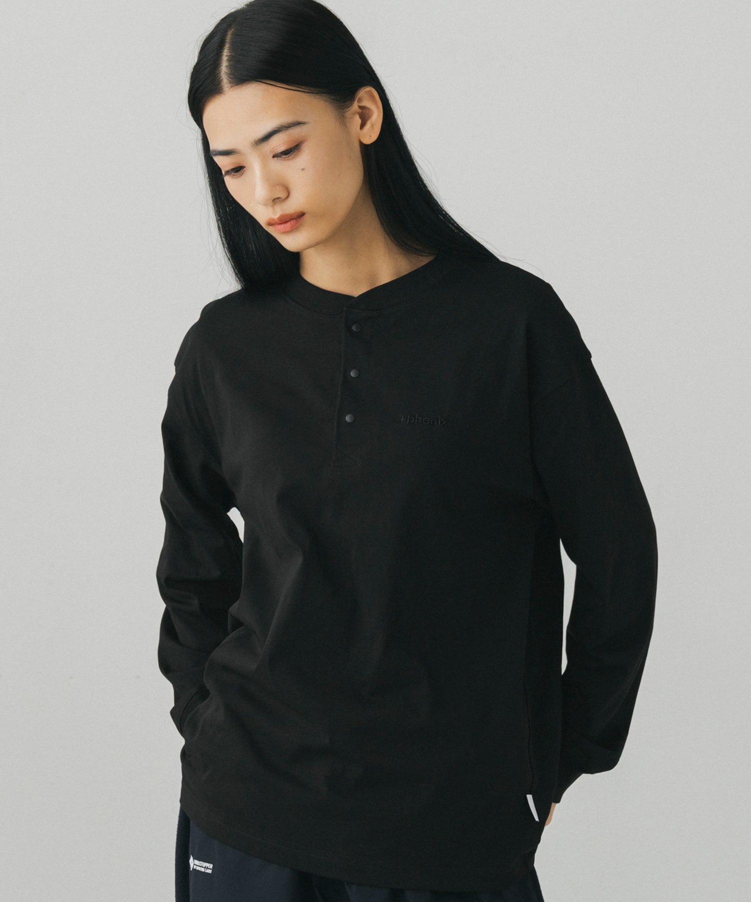HENLEY NECK SNAP LONG SLEEVE TEE / ヘンリーネック スナップボタン ロングスリーブTシャツ