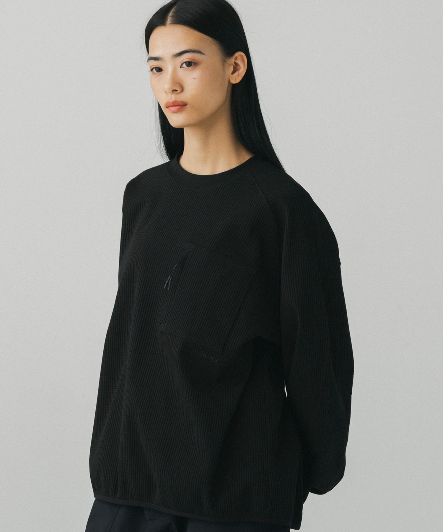 WAFFLE SCULPTED LONG SLEEVE TEE / ワッフルスカルプテッド ロングスリーブTシャツ
