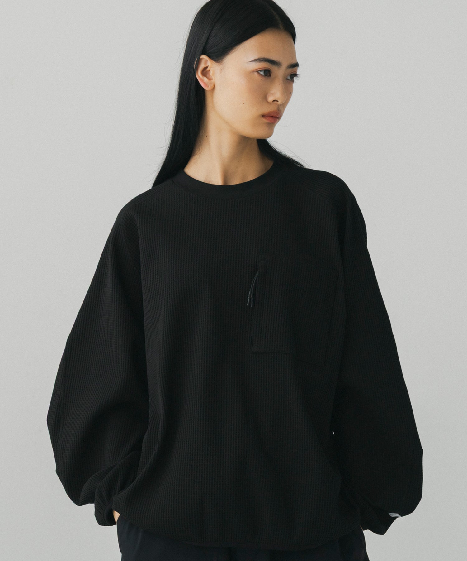 WAFFLE SCULPTED LONG SLEEVE TEE / ワッフルスカルプテッド ロングスリーブTシャツ