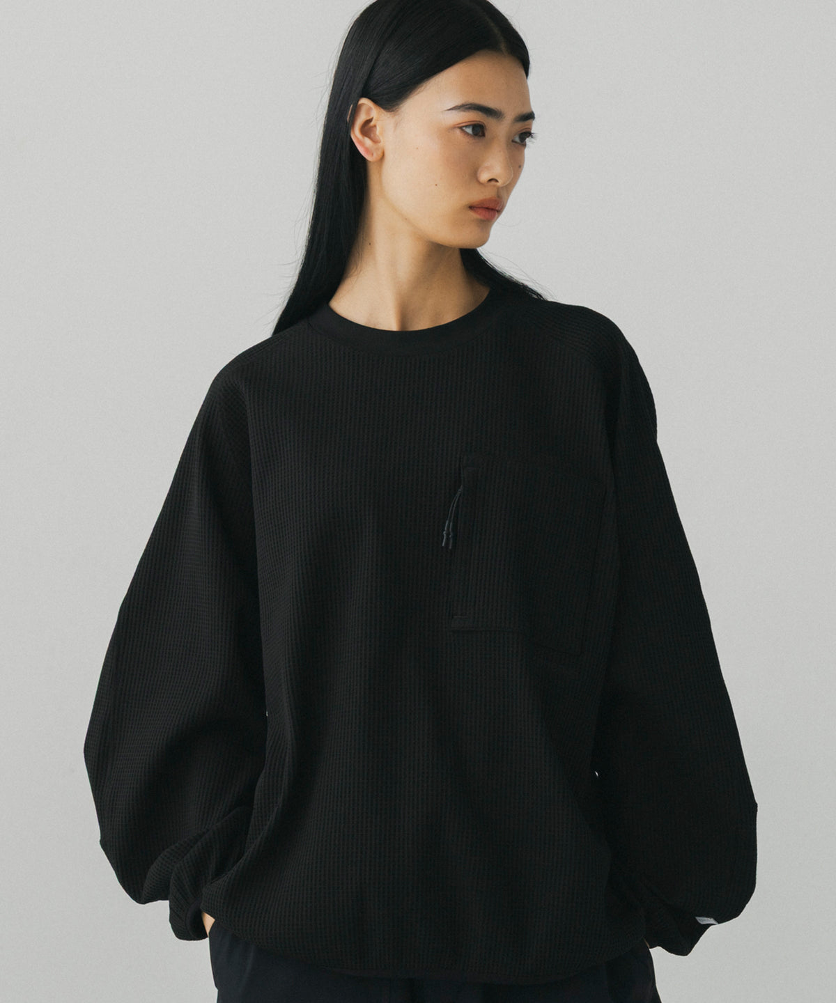 WAFFLE SCULPTED LONG SLEEVE TEE / ワッフルスカルプテッド ロングスリーブTシャツ