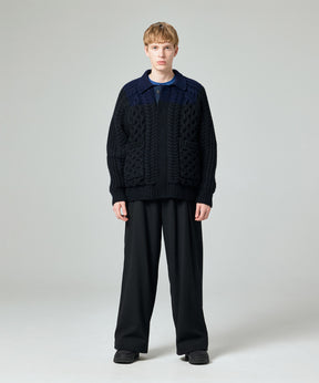 AERO STILL MERINO WOOL GRADATION KNIT CARDIGAN
