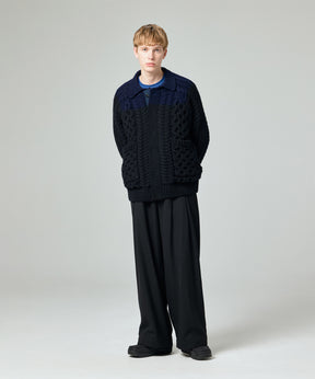 AERO STILL MERINO WOOL GRADATION KNIT CARDIGAN