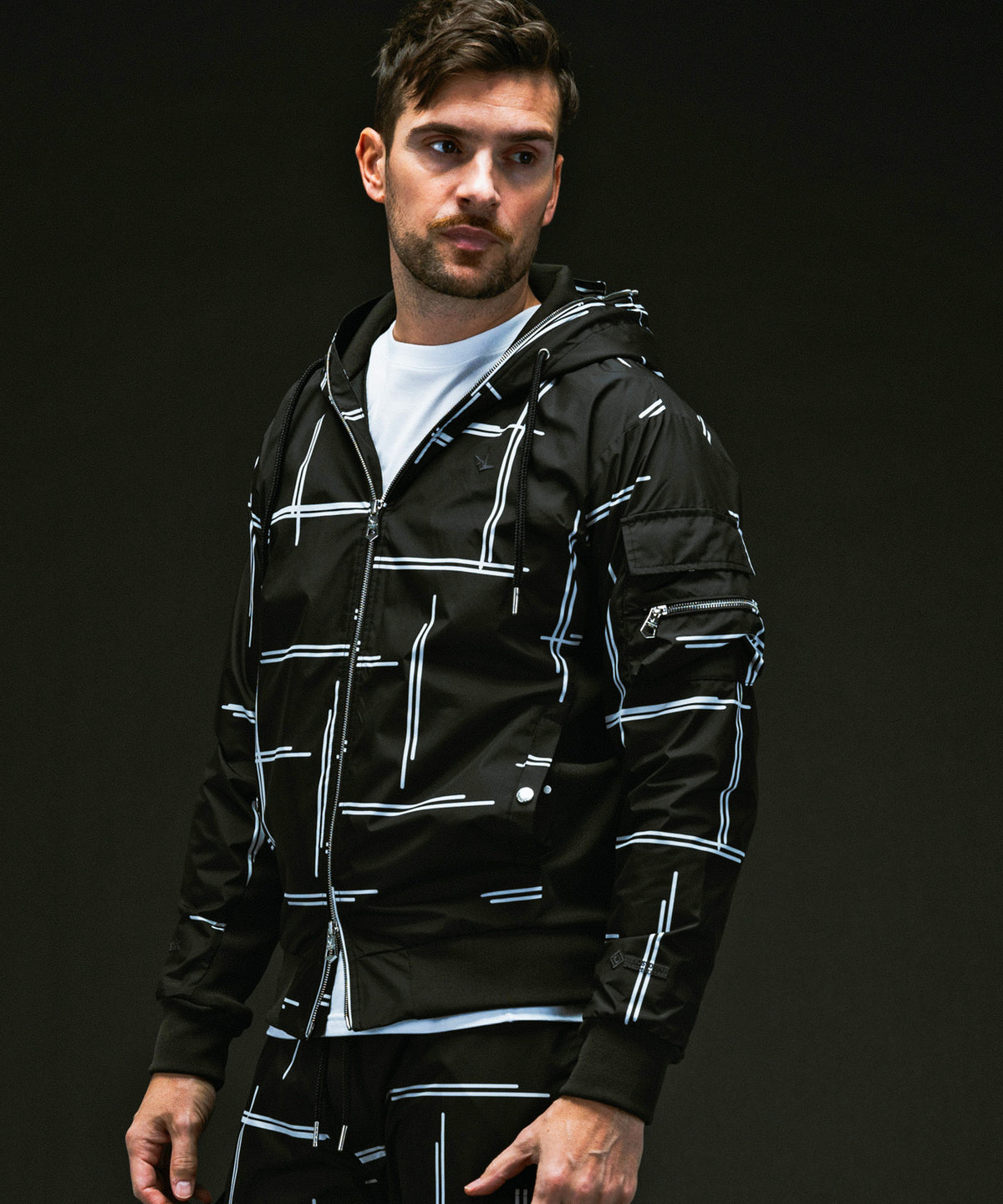 PLUS COLLABO. LUXURIOUS ZIP BIKER HOODIE プラス コラボ ラグジュアリー ジップ バイカー フーディー WINDSTOPPER プロダクト by GORE-TEX LABS /ウィンドストッパー/ゴアテックス