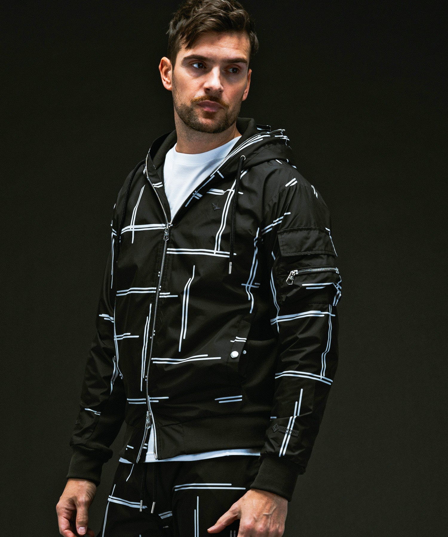 PLUS COLLABO. LUXURIOUS ZIP BIKER HOODIE プラス コラボ ラグジュアリー ジップ バイカー フーディー WINDSTOPPER プロダクト by GORE-TEX LABS /ウィンドストッパー/ゴアテックス