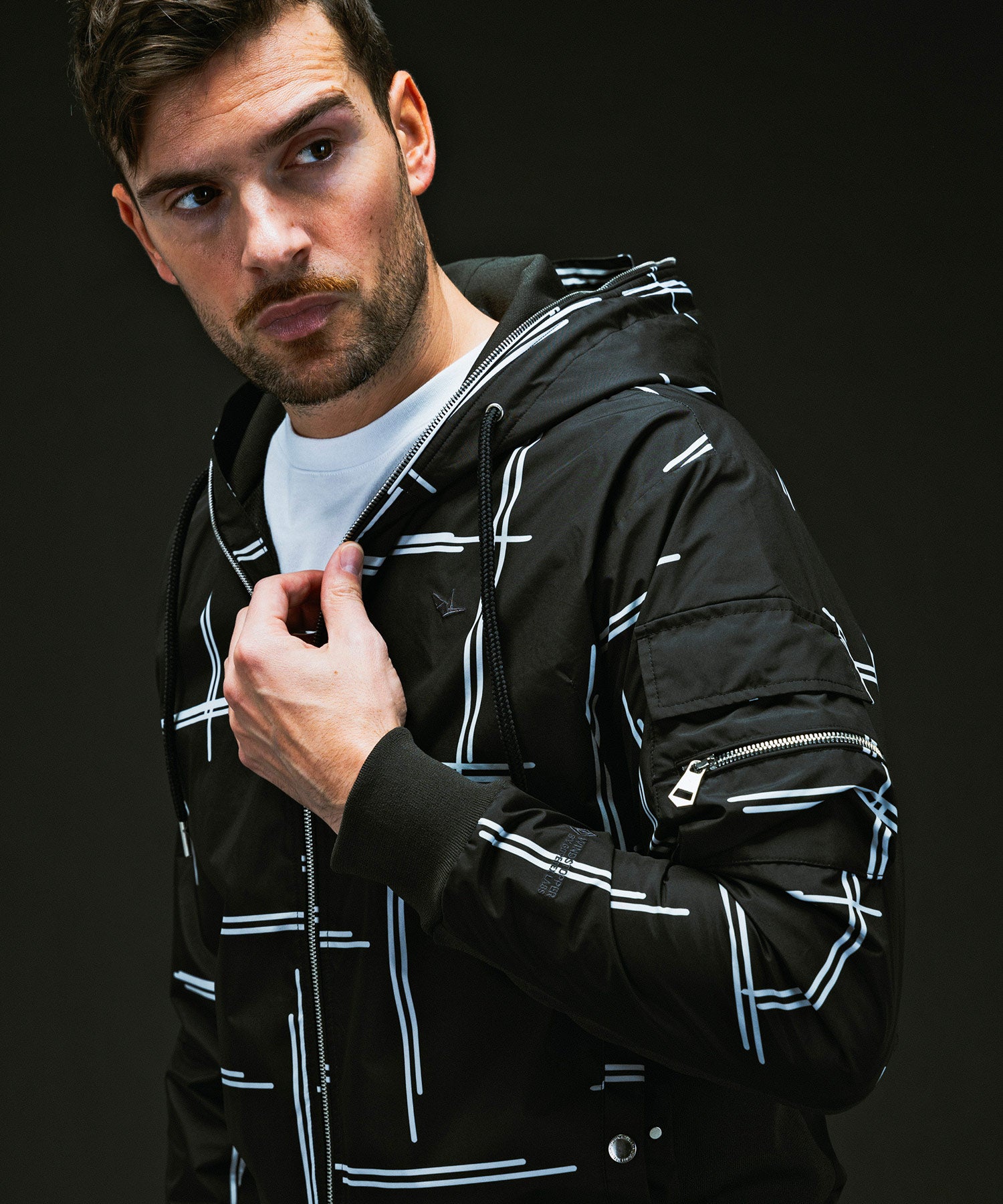 PLUS COLLABO. LUXURIOUS ZIP BIKER HOODIE プラス コラボ ラグジュアリー ジップ バイカー フーディー WINDSTOPPER プロダクト by GORE-TEX LABS /ウィンドストッパー/ゴアテックス