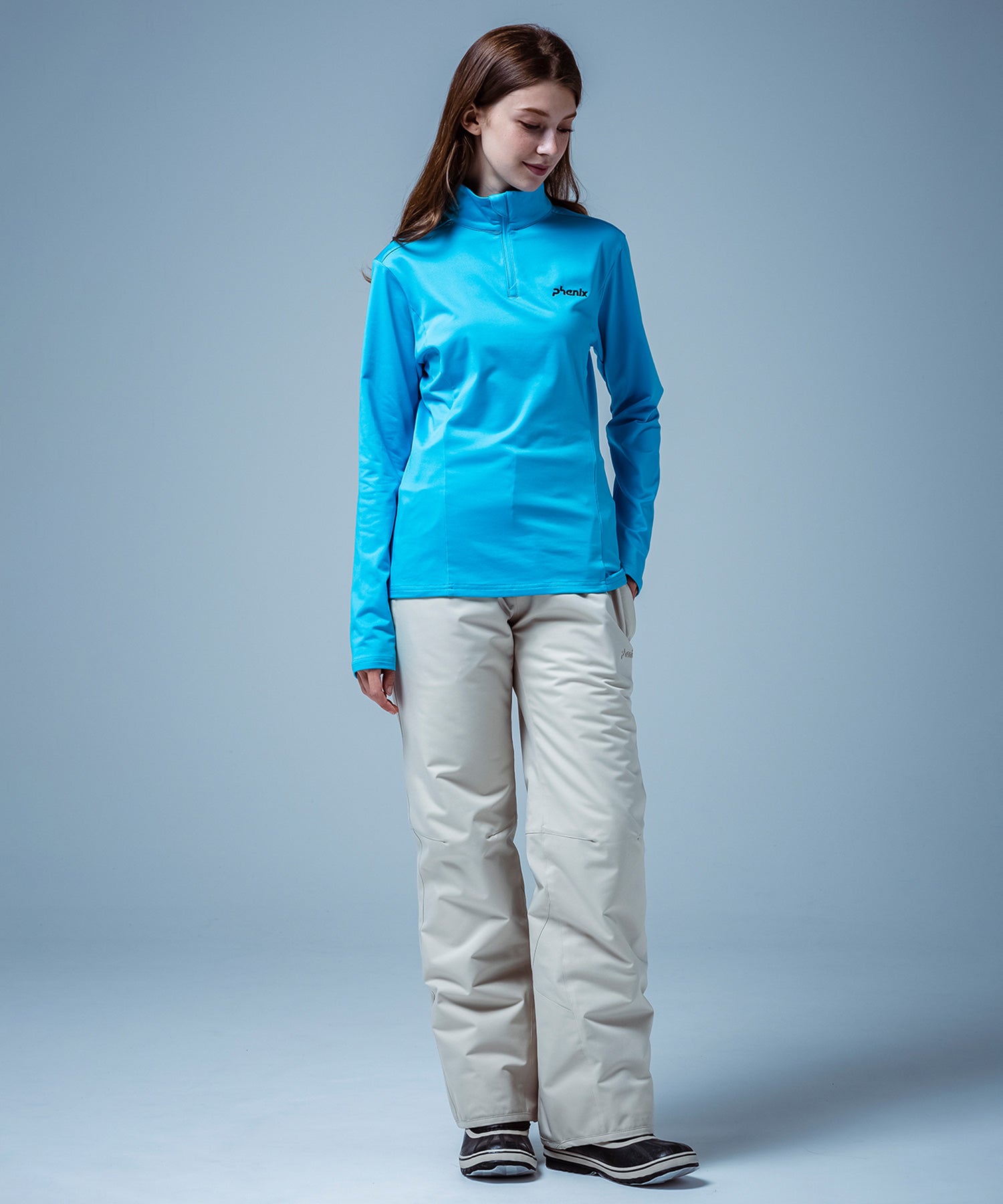 【WOMENS】Basic Set-in Sleeve 1/2 Zip Tee ベーシックセットインスリーブ1/2ジップT /phenixスキーウェア 25AW
