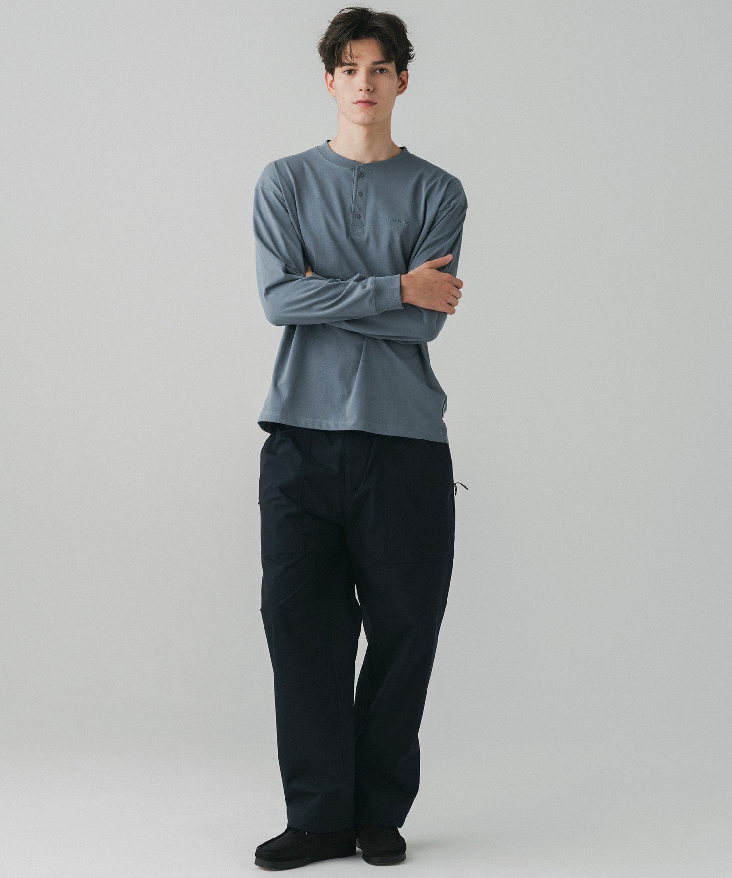 HENLEY NECK SNAP LONG SLEEVE TEE / ヘンリーネック スナップボタン ロングスリーブTシャツ