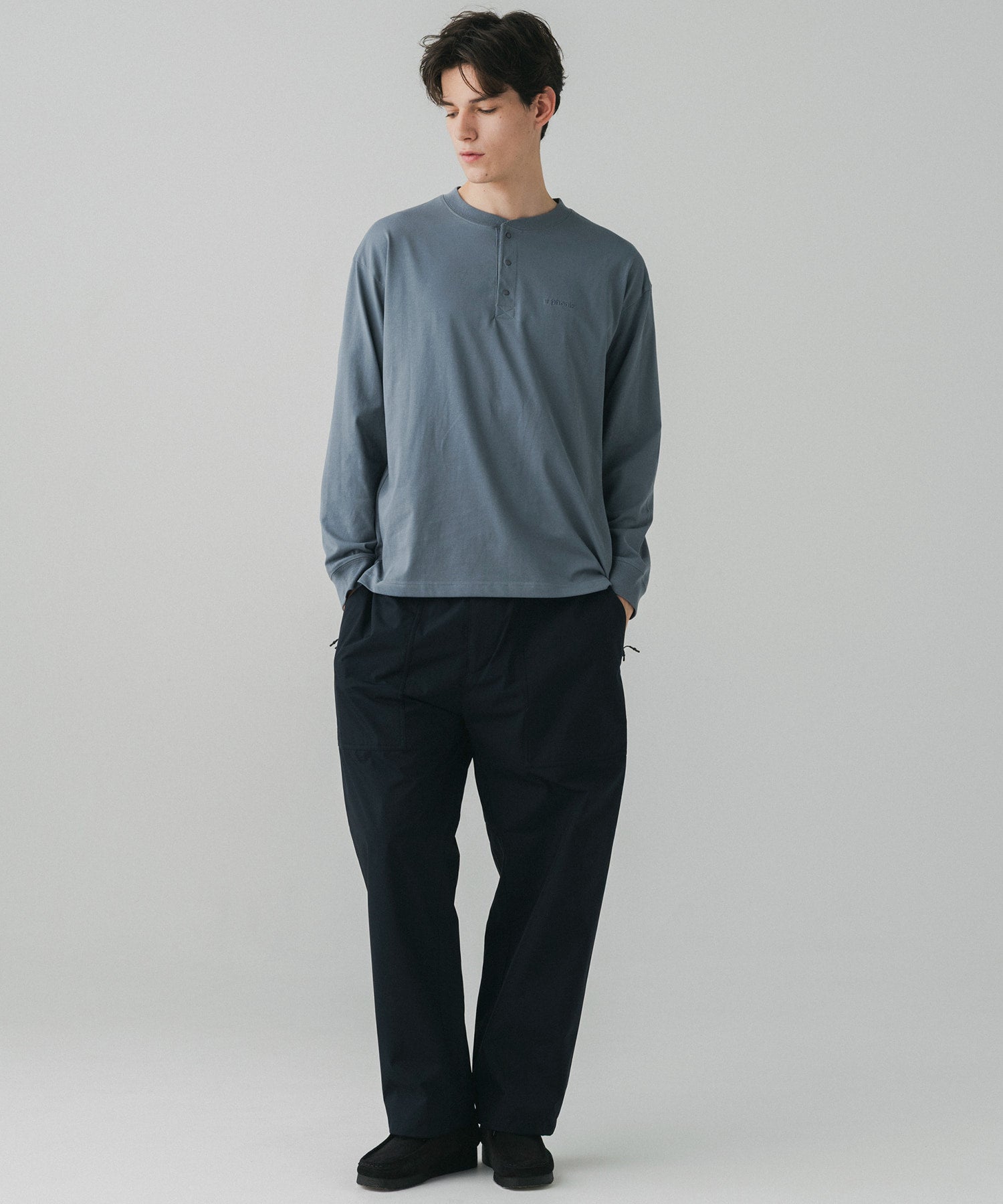 HENLEY NECK SNAP LONG SLEEVE TEE / ヘンリーネック スナップボタン ロングスリーブTシャツ