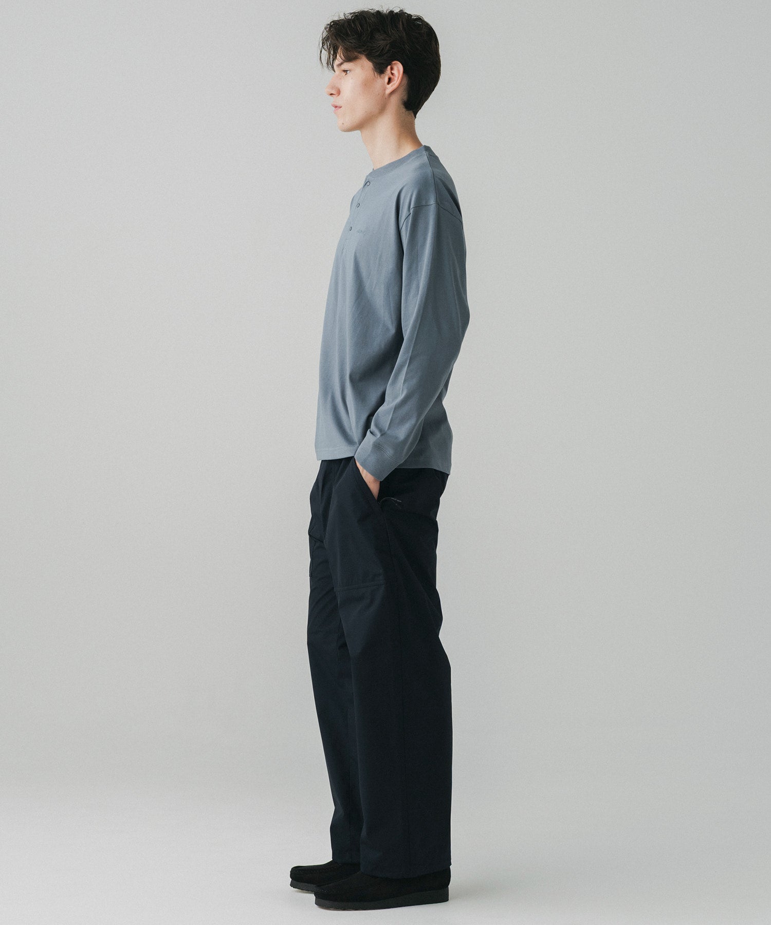 HENLEY NECK SNAP LONG SLEEVE TEE / ヘンリーネック スナップボタン ロングスリーブTシャツ