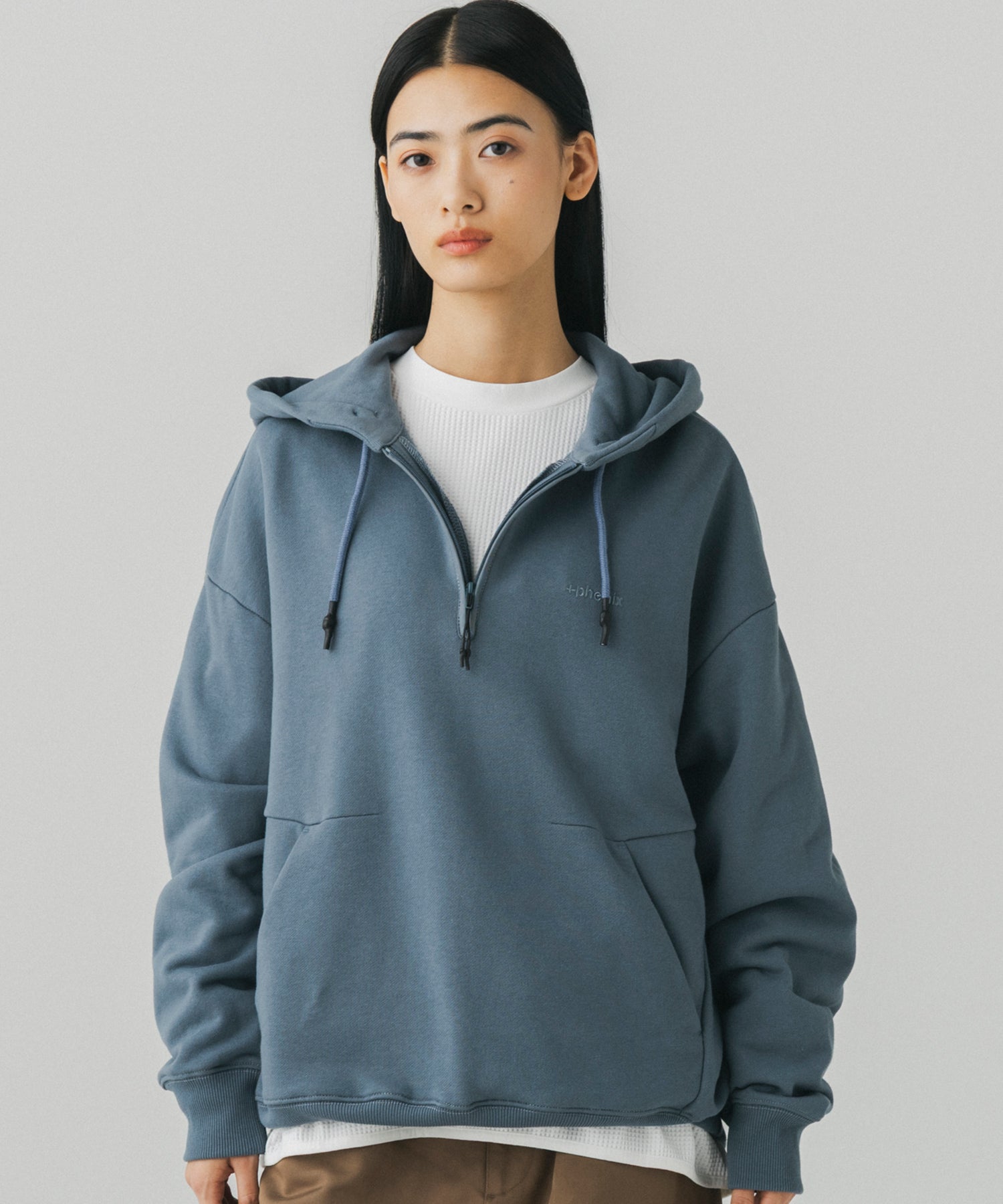 CVC HALF-ZIP SWEAT HOODIE / CVC ハーフジップ スウェットフーディー