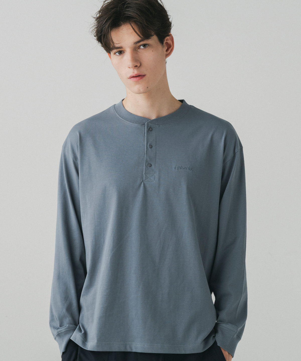 HENLEY NECK SNAP LONG SLEEVE TEE / ヘンリーネック スナップボタン ロングスリーブTシャツ