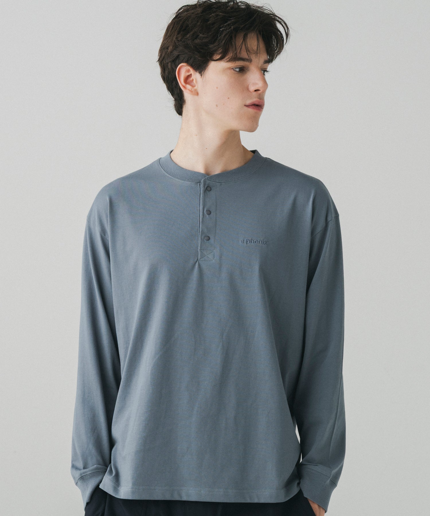 HENLEY NECK SNAP LONG SLEEVE TEE / ヘンリーネック スナップボタン ロングスリーブTシャツ