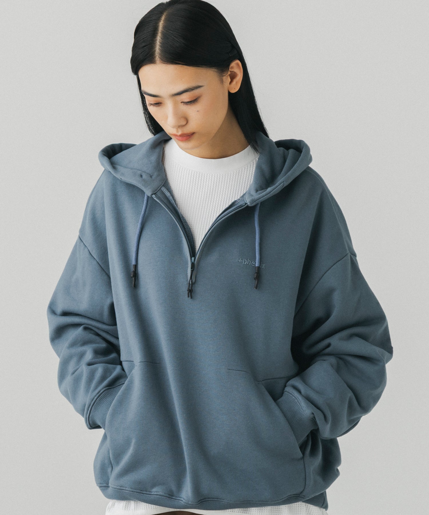 CVC HALF-ZIP SWEAT HOODIE / CVC ハーフジップ スウェットフーディー