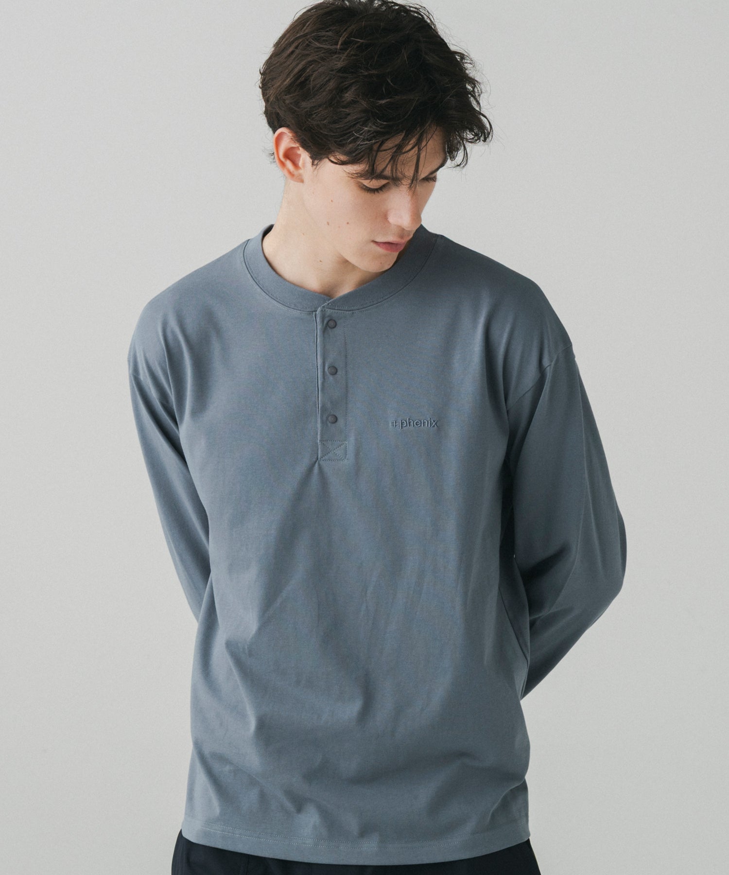 HENLEY NECK SNAP LONG SLEEVE TEE / ヘンリーネック スナップボタン ロングスリーブTシャツ