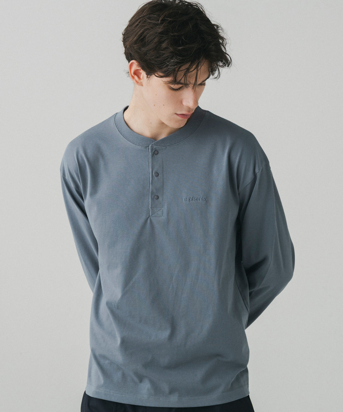 HENLEY NECK SNAP LONG SLEEVE TEE / ヘンリーネック スナップボタン ロングスリーブTシャツ