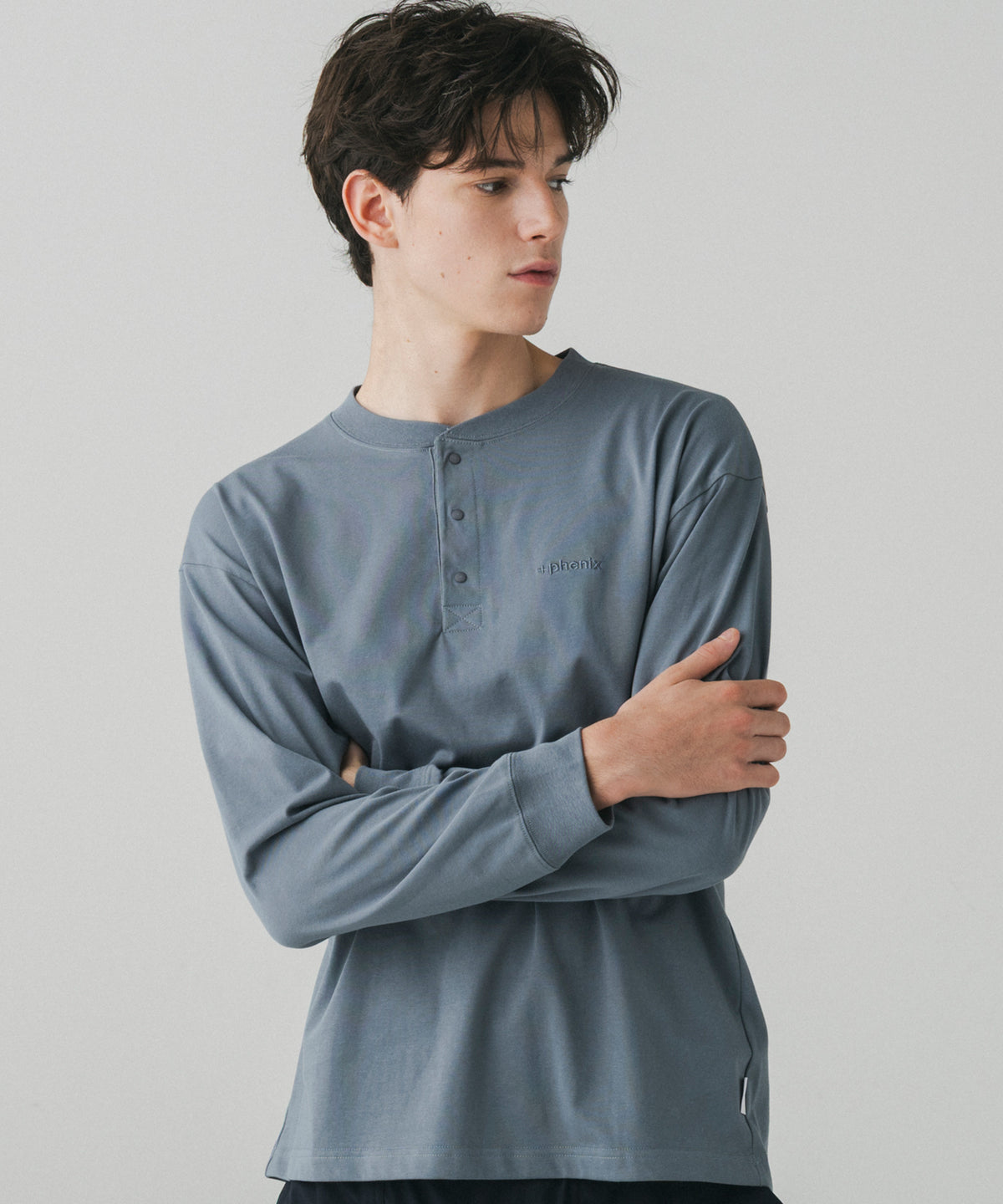 HENLEY NECK SNAP LONG SLEEVE TEE / ヘンリーネック スナップボタン ロングスリーブTシャツ