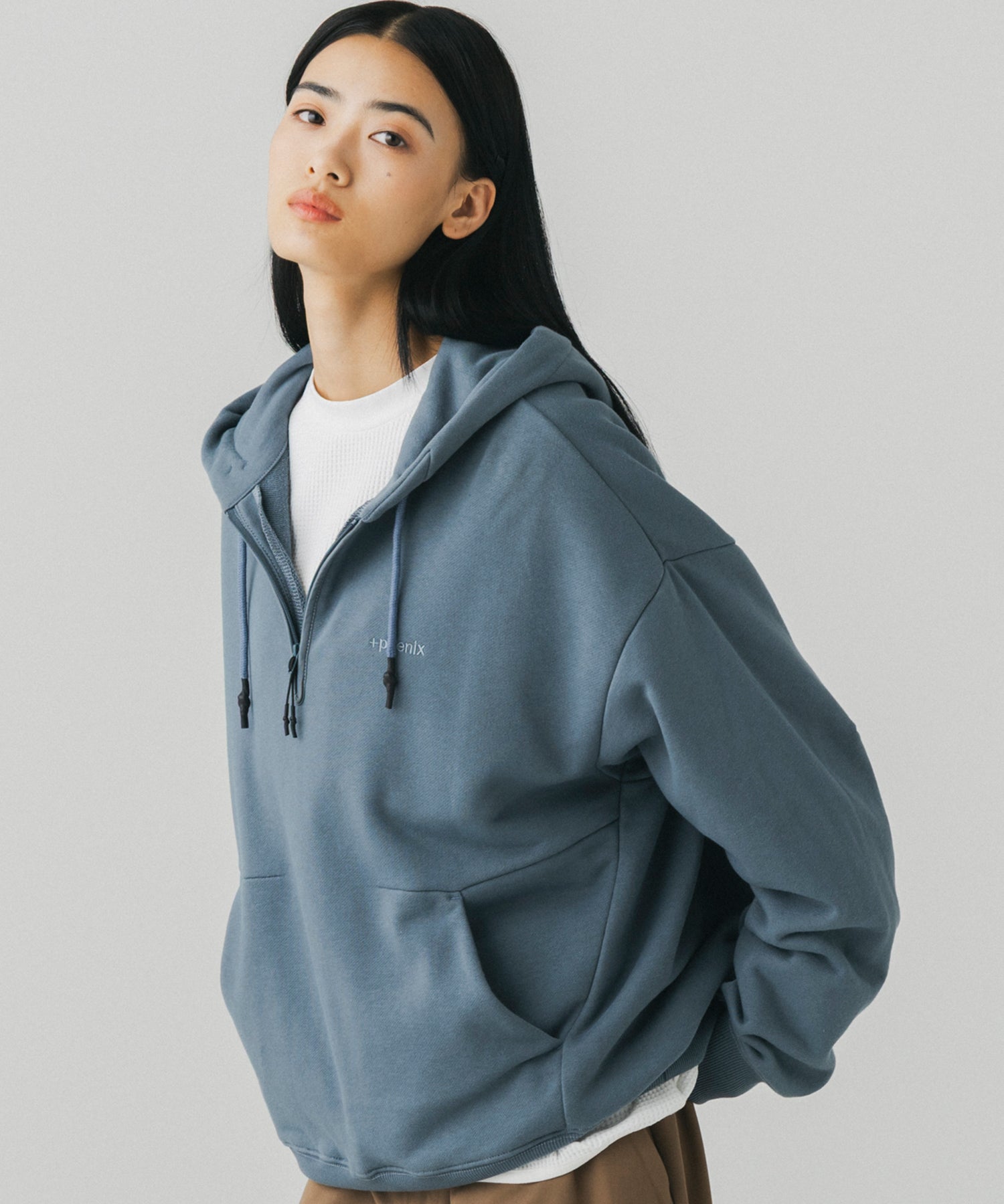 CVC HALF-ZIP SWEAT HOODIE / CVC ハーフジップ スウェットフーディー