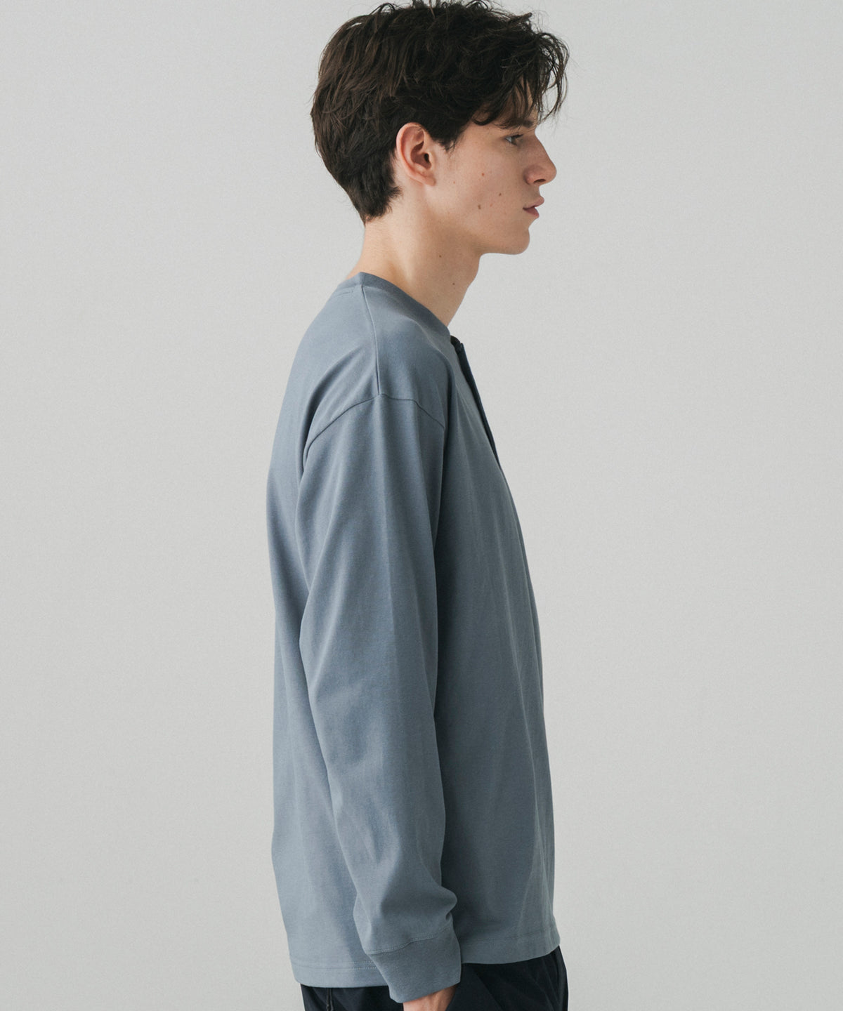 HENLEY NECK SNAP LONG SLEEVE TEE / ヘンリーネック スナップボタン ロングスリーブTシャツ