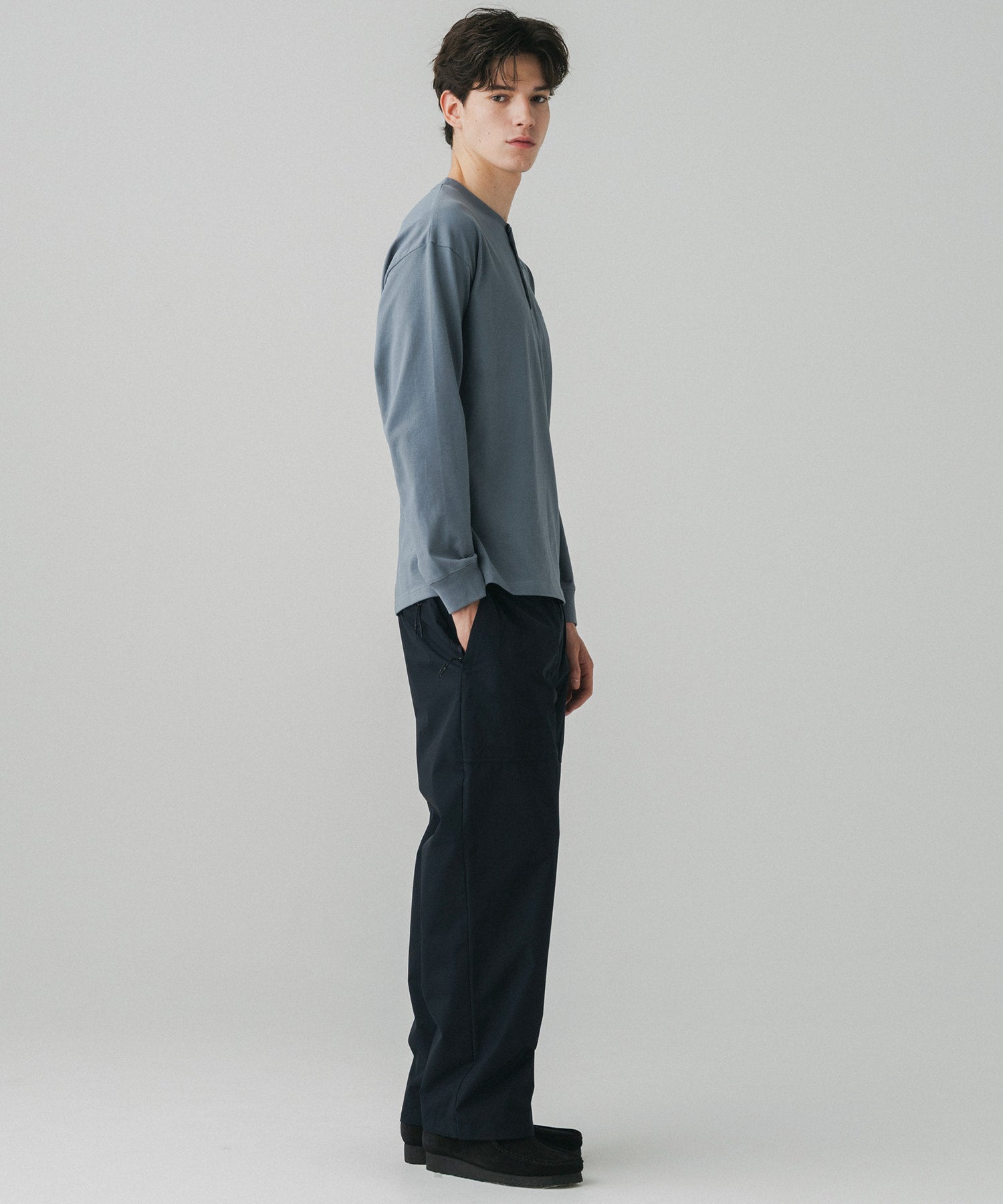 HENLEY NECK SNAP LONG SLEEVE TEE / ヘンリーネック スナップボタン ロングスリーブTシャツ