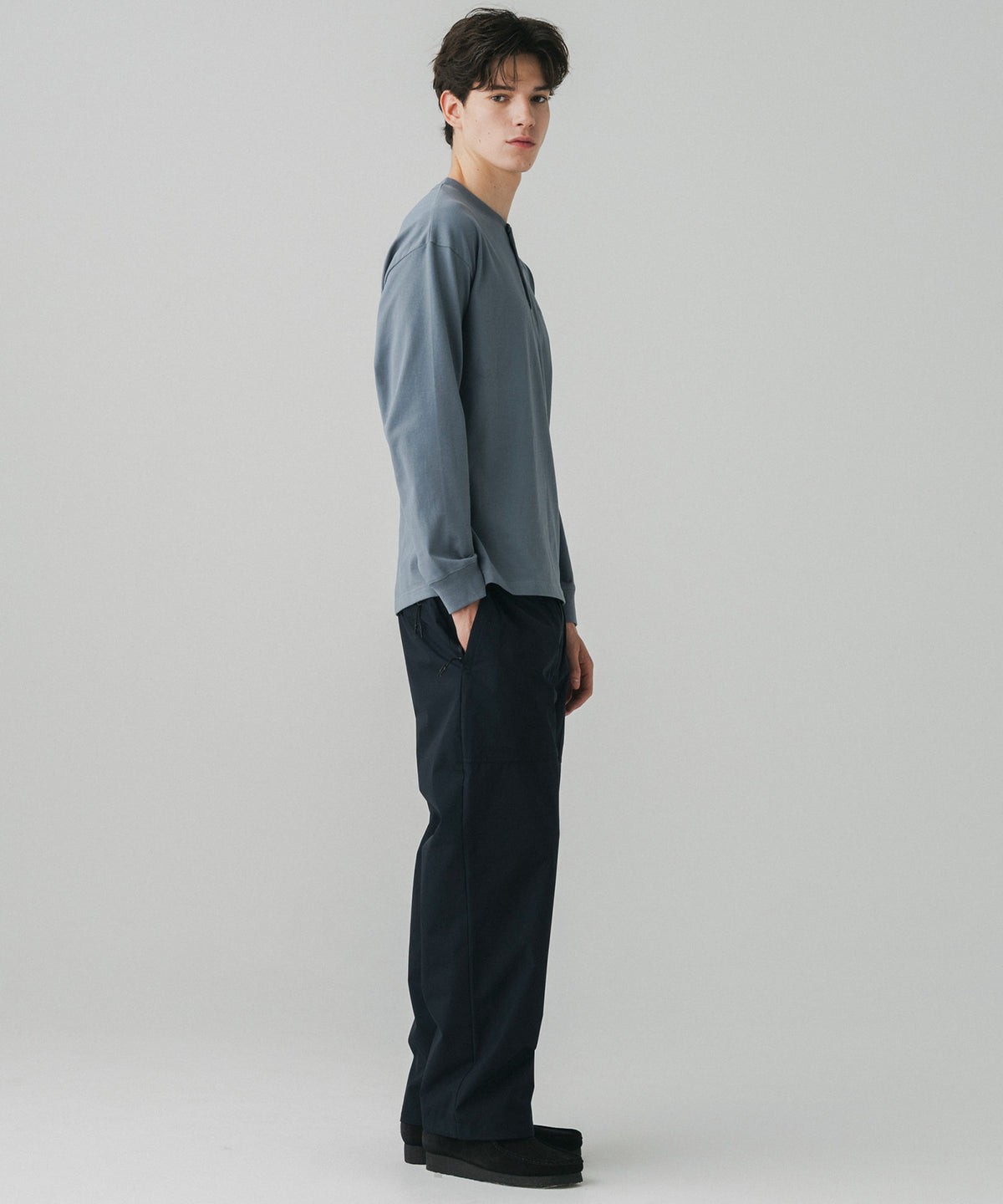 HENLEY NECK SNAP LONG SLEEVE TEE / ヘンリーネック スナップボタン ロングスリーブTシャツ