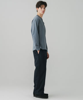 HENLEY NECK SNAP LONG SLEEVE TEE