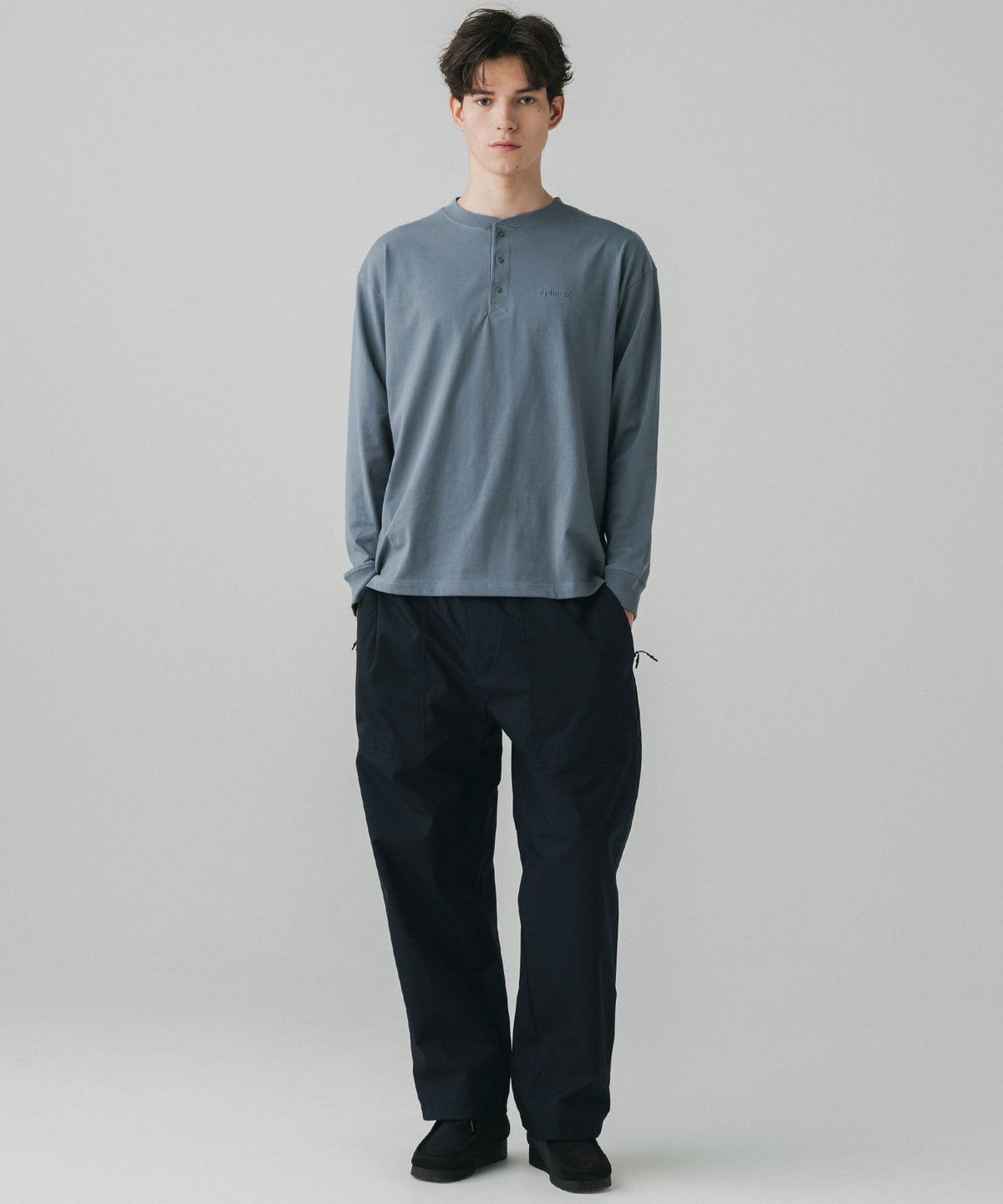 HENLEY NECK SNAP LONG SLEEVE TEE / ヘンリーネック スナップボタン ロングスリーブTシャツ