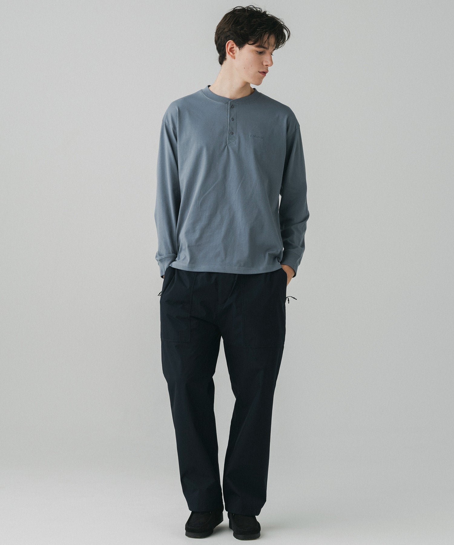 HENLEY NECK SNAP LONG SLEEVE TEE / ヘンリーネック スナップボタン ロングスリーブTシャツ