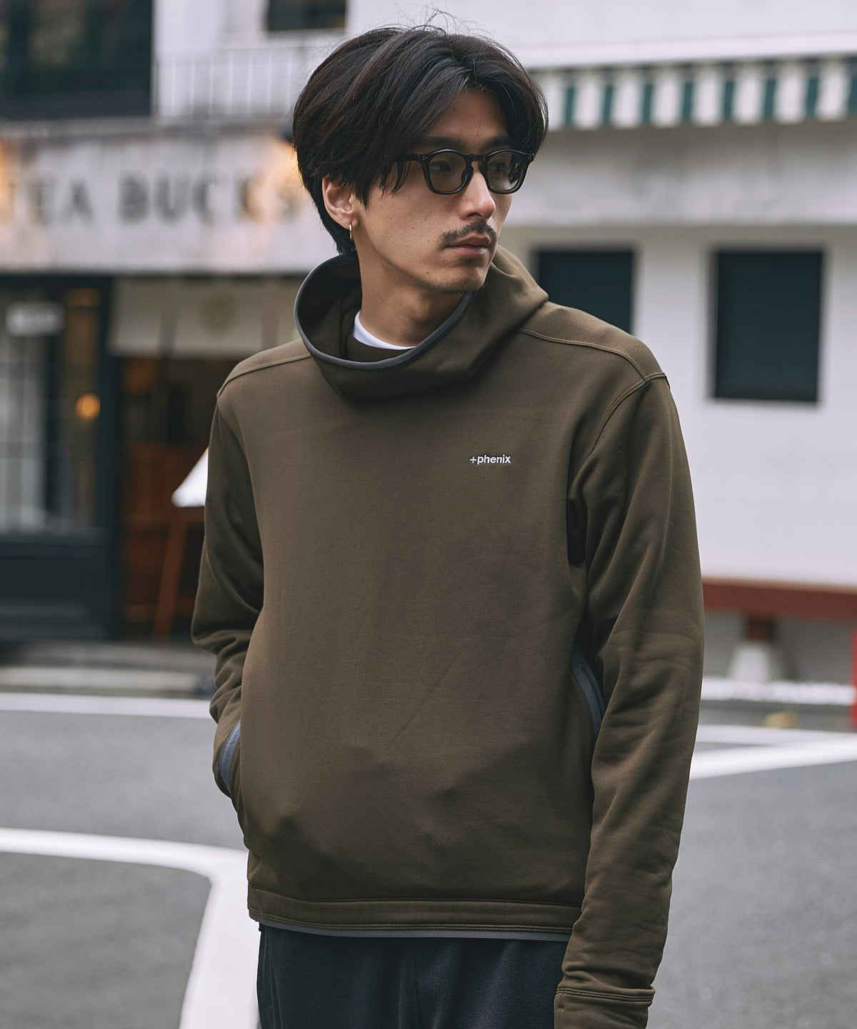 【11月中旬お届け予約商品】【MENS】POWER STRETCH PULL OVER HOODY パワーストレッチ プルオーバー フーディー / POLARTEC ポーラテック / +phenix(プラスフェニックス)