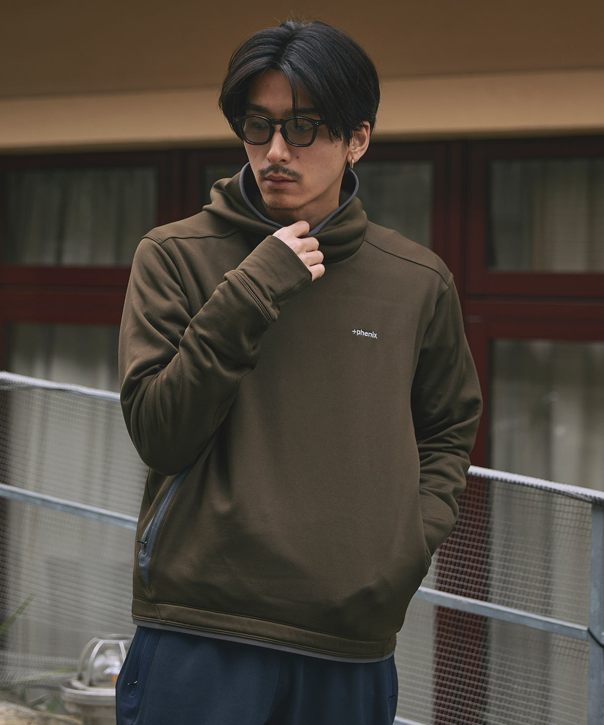 【11月中旬お届け予約商品】【MENS】POWER STRETCH PULL OVER HOODY パワーストレッチ プルオーバー フーディー / POLARTEC ポーラテック / +phenix(プラスフェニックス)