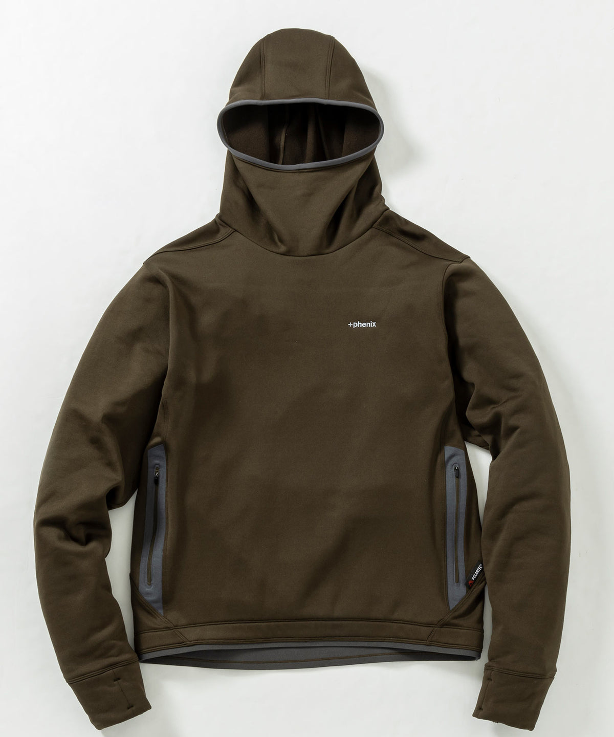 【11月中旬お届け予約商品】【MENS】POWER STRETCH PULL OVER HOODY パワーストレッチ プルオーバー フーディー / POLARTEC ポーラテック / +phenix(プラスフェニックス)