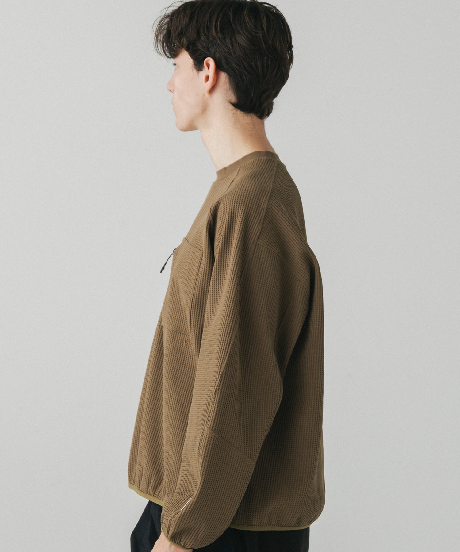 WAFFLE SCULPTED LONG SLEEVE TEE / ワッフルスカルプテッド ロングスリーブTシャツ