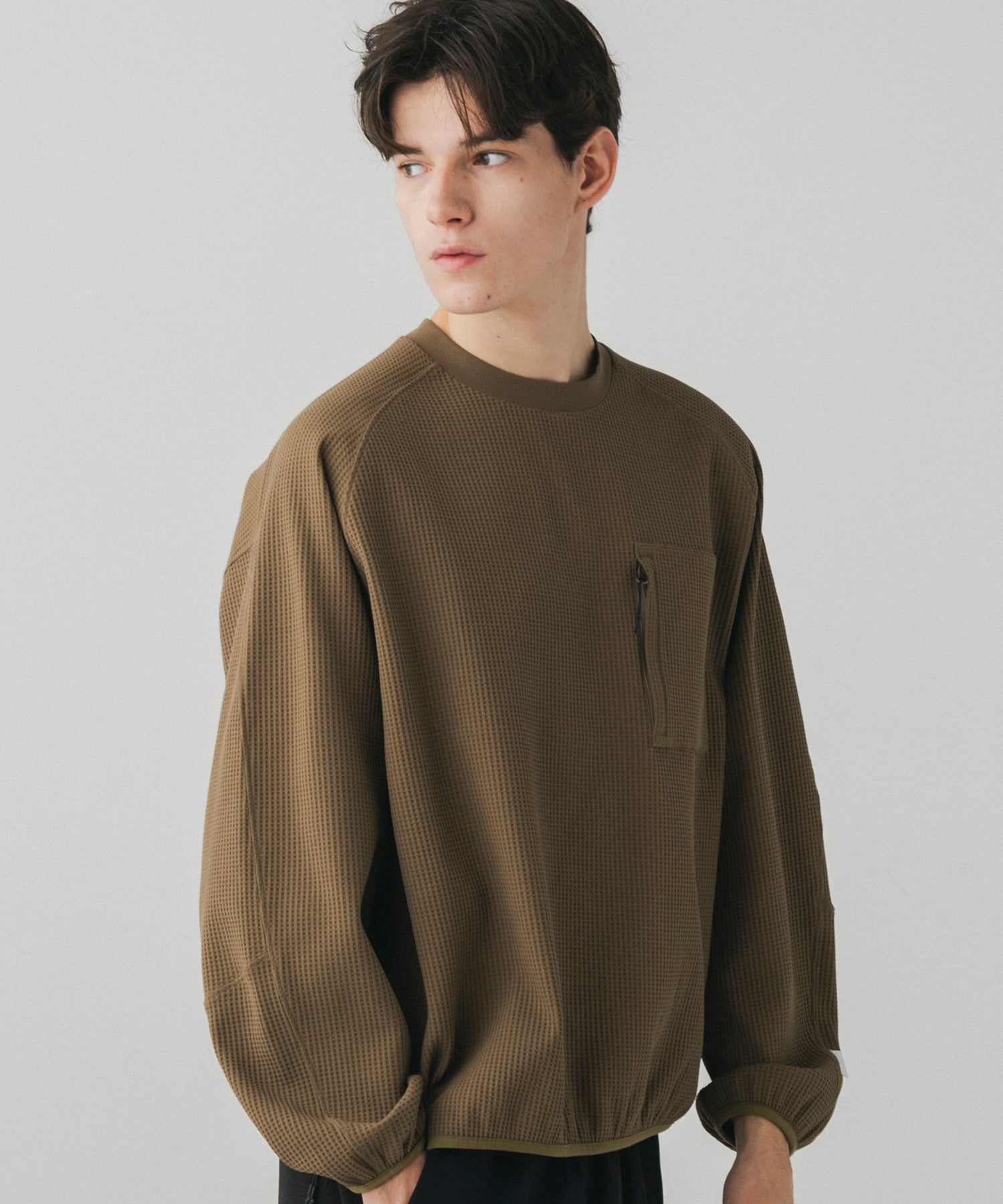 WAFFLE SCULPTED LONG SLEEVE TEE / ワッフルスカルプテッド ロングスリーブTシャツ