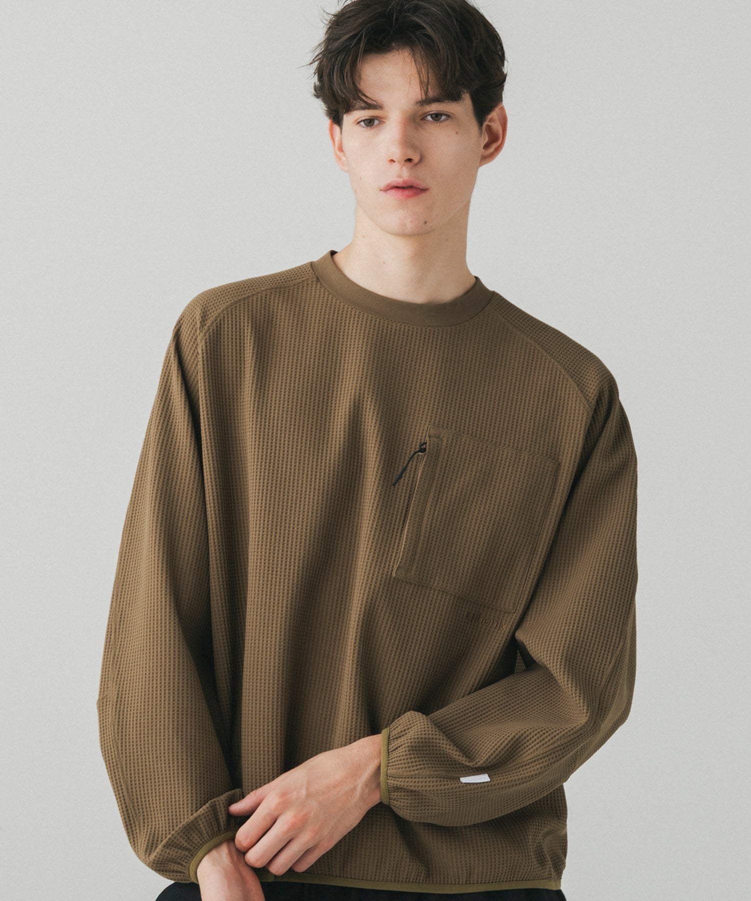 WAFFLE SCULPTED LONG SLEEVE TEE / ワッフルスカルプテッド ロングスリーブTシャツ