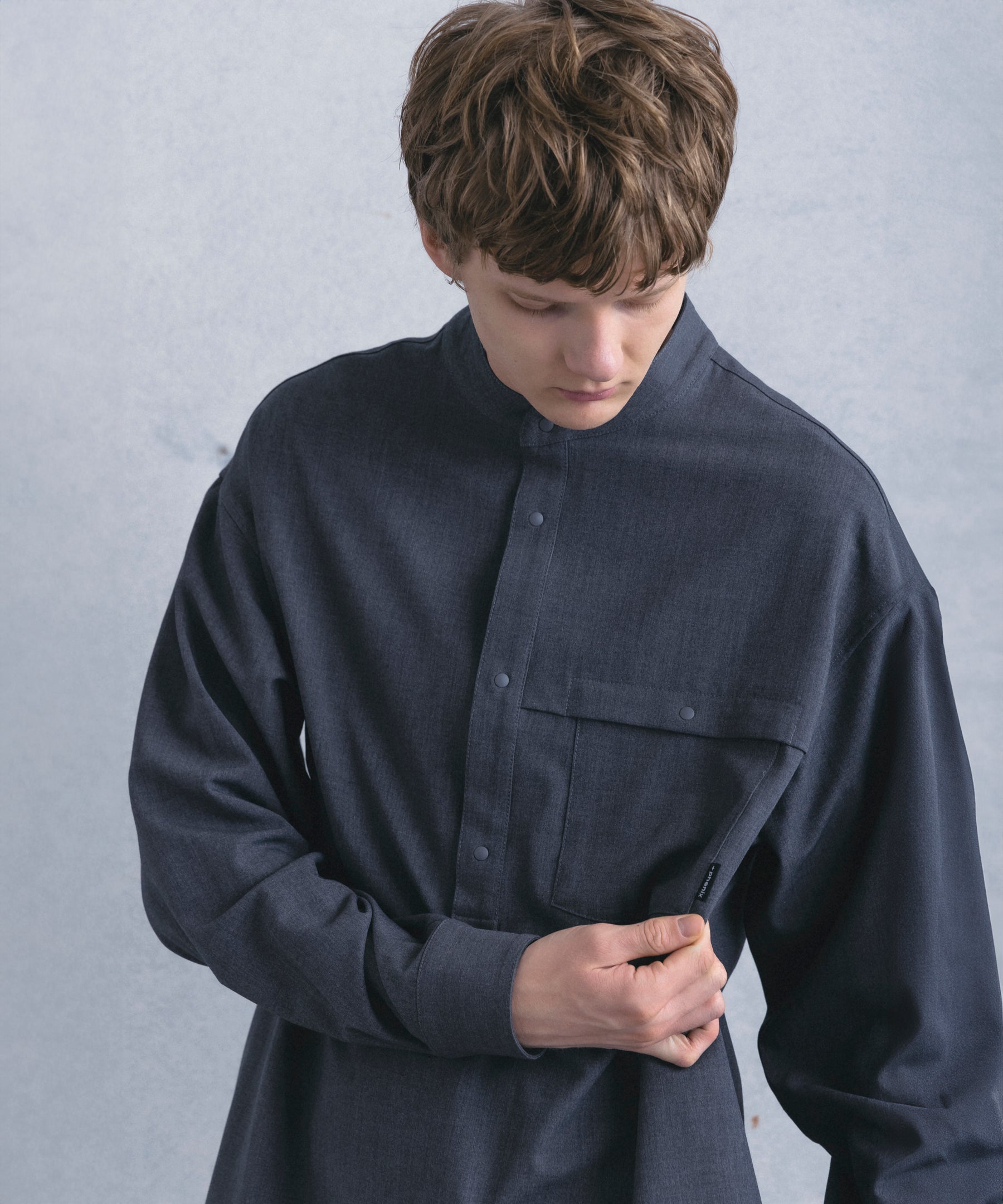 【1月中旬お届け予約商品】PULLOVER BAND COLLAR SHIRT プルオーバーバンドカラーシャツ