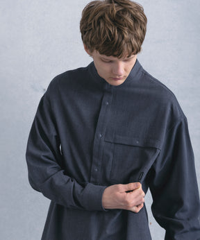 【1月中旬お届け予約商品】PULLOVER BAND COLLAR SHIRT プルオーバーバンドカラーシャツ