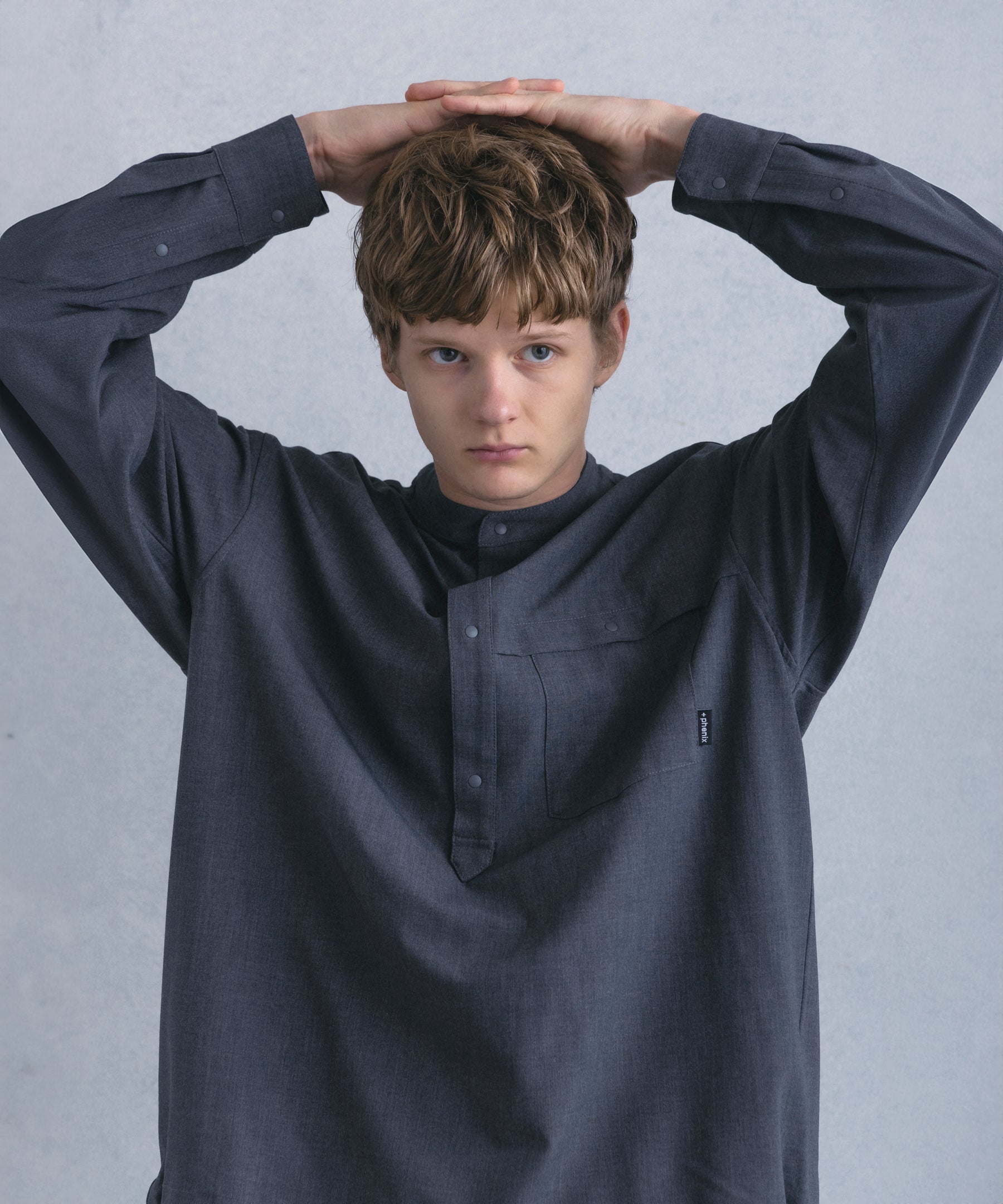 【1月中旬お届け予約商品】PULLOVER BAND COLLAR SHIRT プルオーバーバンドカラーシャツ