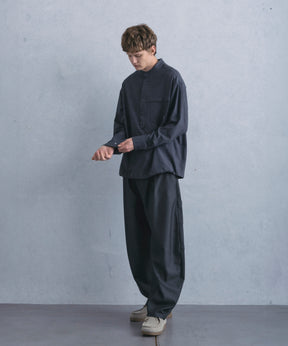 【1月中旬お届け予約商品】PULLOVER BAND COLLAR SHIRT プルオーバーバンドカラーシャツ