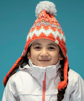 【KIDS/JUNIOR】Mix Border Junior Earflap Beanie ミックスボーダージュニアイヤーフラップビーニー / JUNIOR ACC / 子供用 ニットキャップ / phenixスキーウェア 24AW