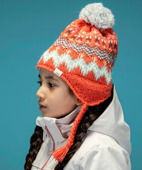 【KIDS/JUNIOR】Mix Border Junior Earflap Beanie ミックスボーダージュニアイヤーフラップビーニー / JUNIOR ACC / 子供用 ニットキャップ / phenixスキーウェア 24AW