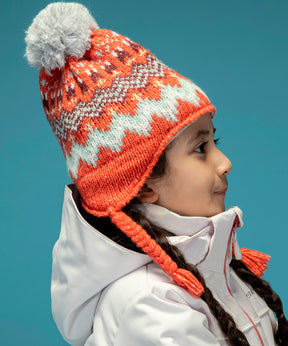 【KIDS/JUNIOR】Mix Border Junior Earflap Beanie ミックスボーダージュニアイヤーフラップビーニー / JUNIOR ACC / 子供用 ニットキャップ / phenixスキーウェア 24AW