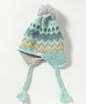 【KIDS/JUNIOR】Mix Border Junior Earflap Beanie ミックスボーダージュニアイヤーフラップビーニー / JUNIOR ACC / 子供用 ニットキャップ / phenixスキーウェア 24AW